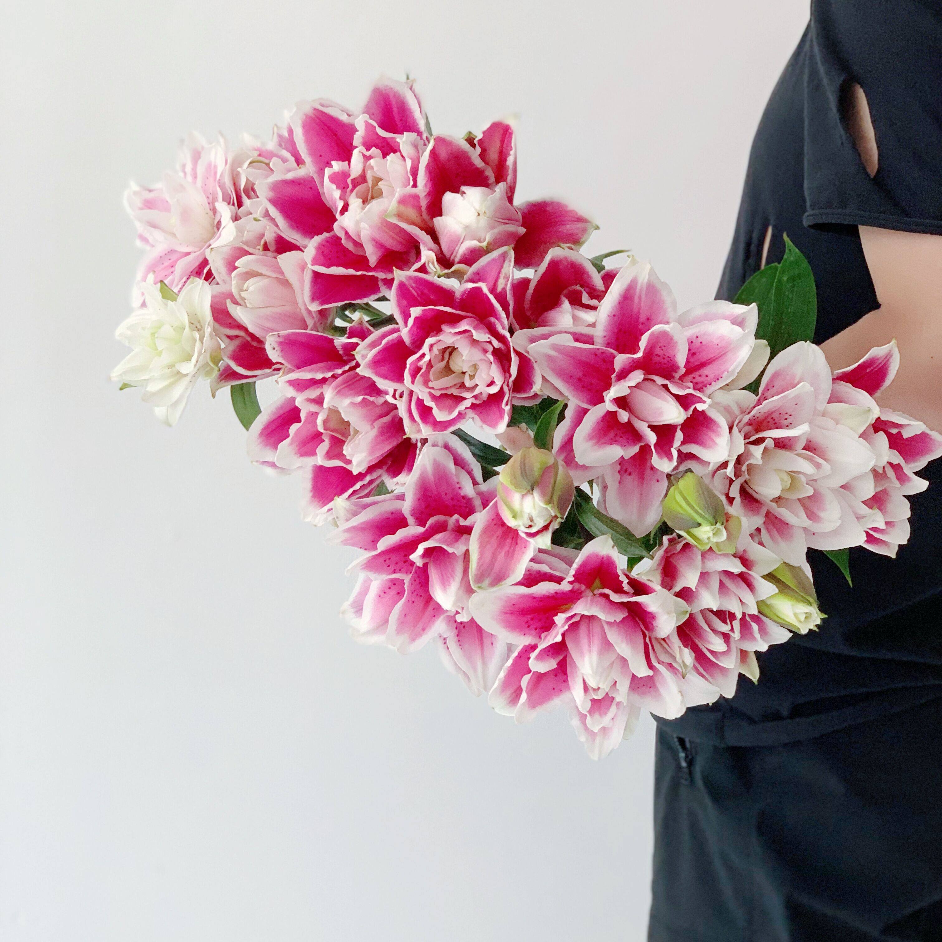 日本fw稀有油画般火星之恋重瓣百合鲜花香味鲜花速递同城