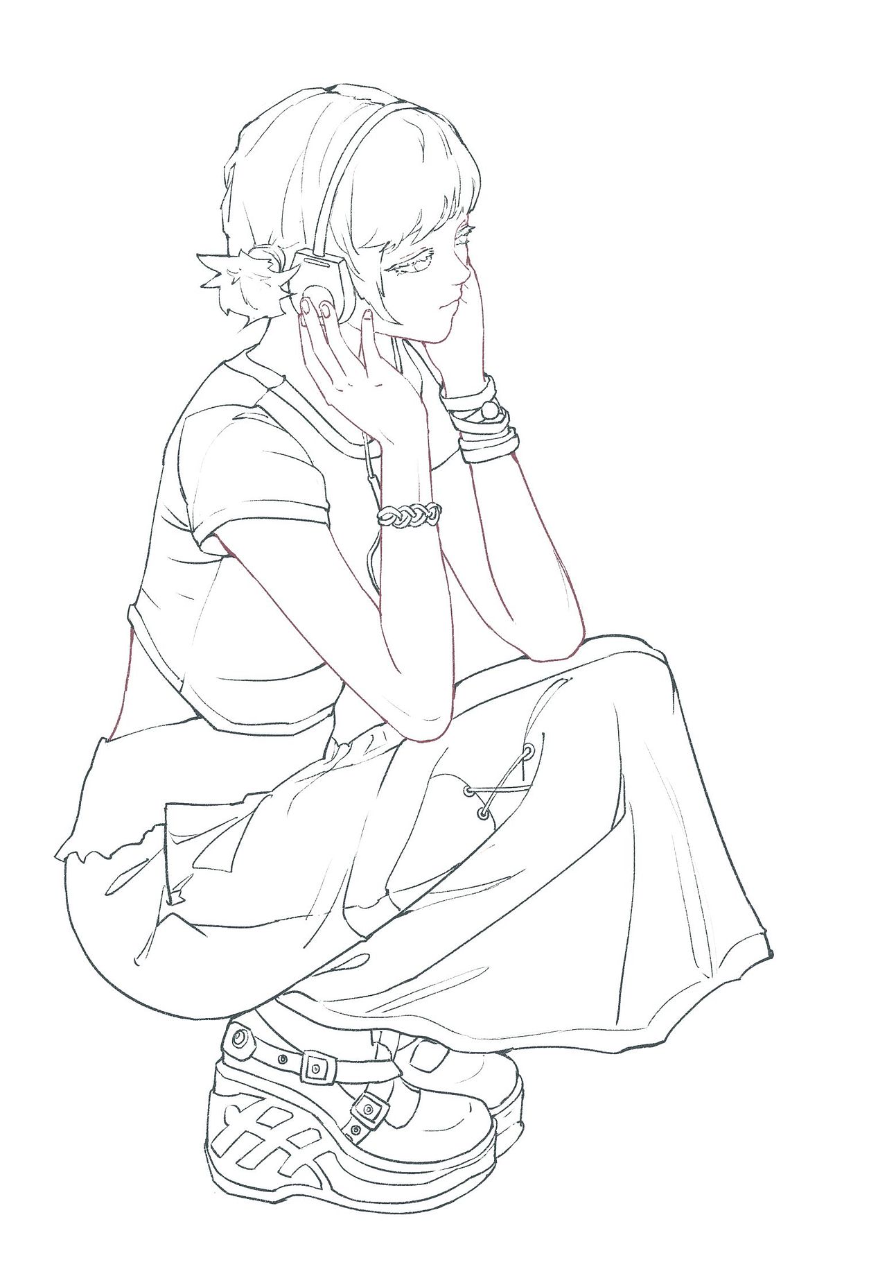 人物 速写 动漫风 原宿风 插画