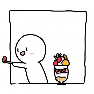 灏可爱白色小人情侣头像一