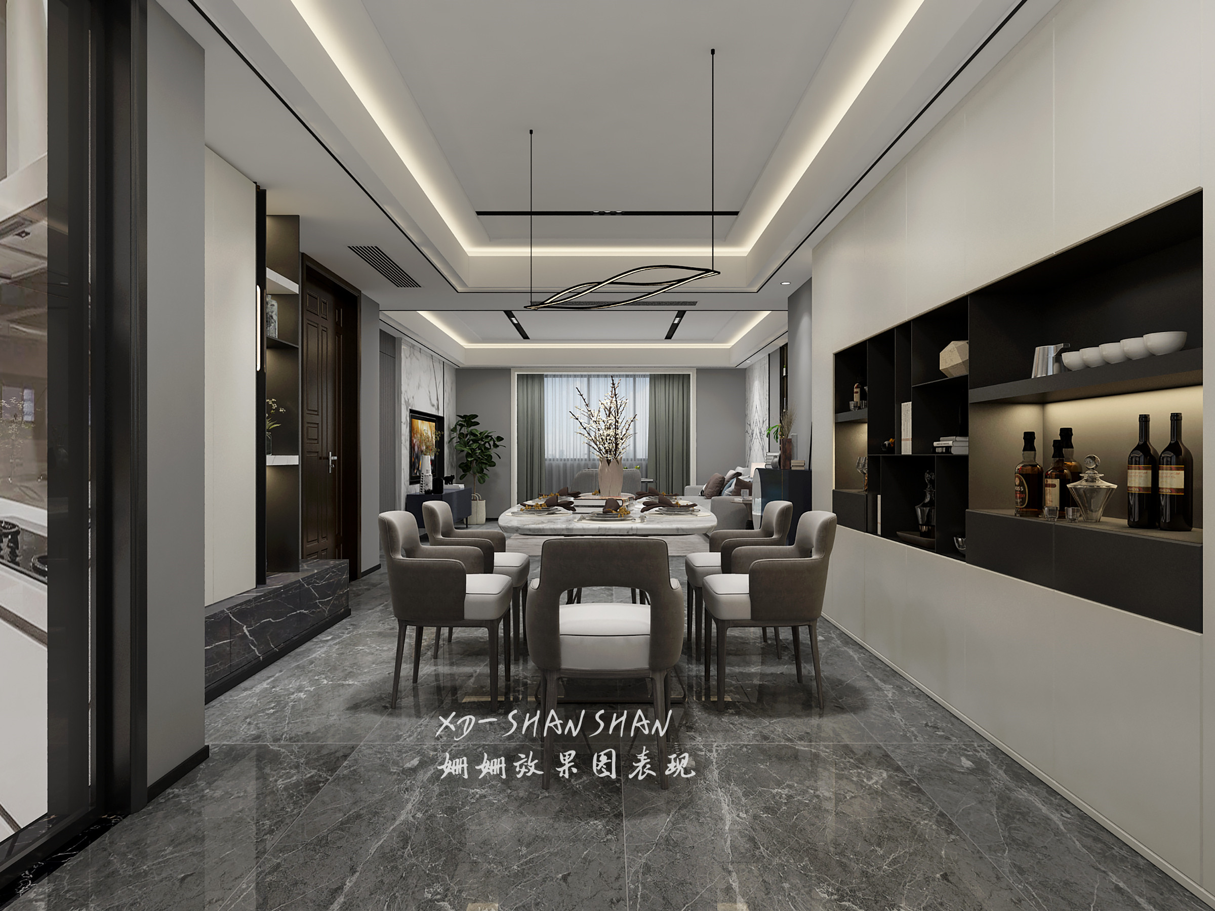 现代,轻奢,黑白灰家装效果图表现