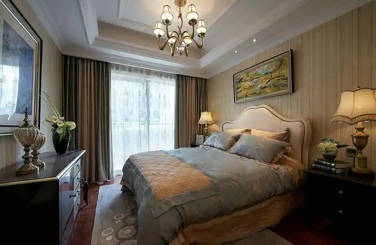 简美风格卧室背景墙装修效果图