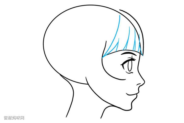 动漫小女孩侧脸简笔画