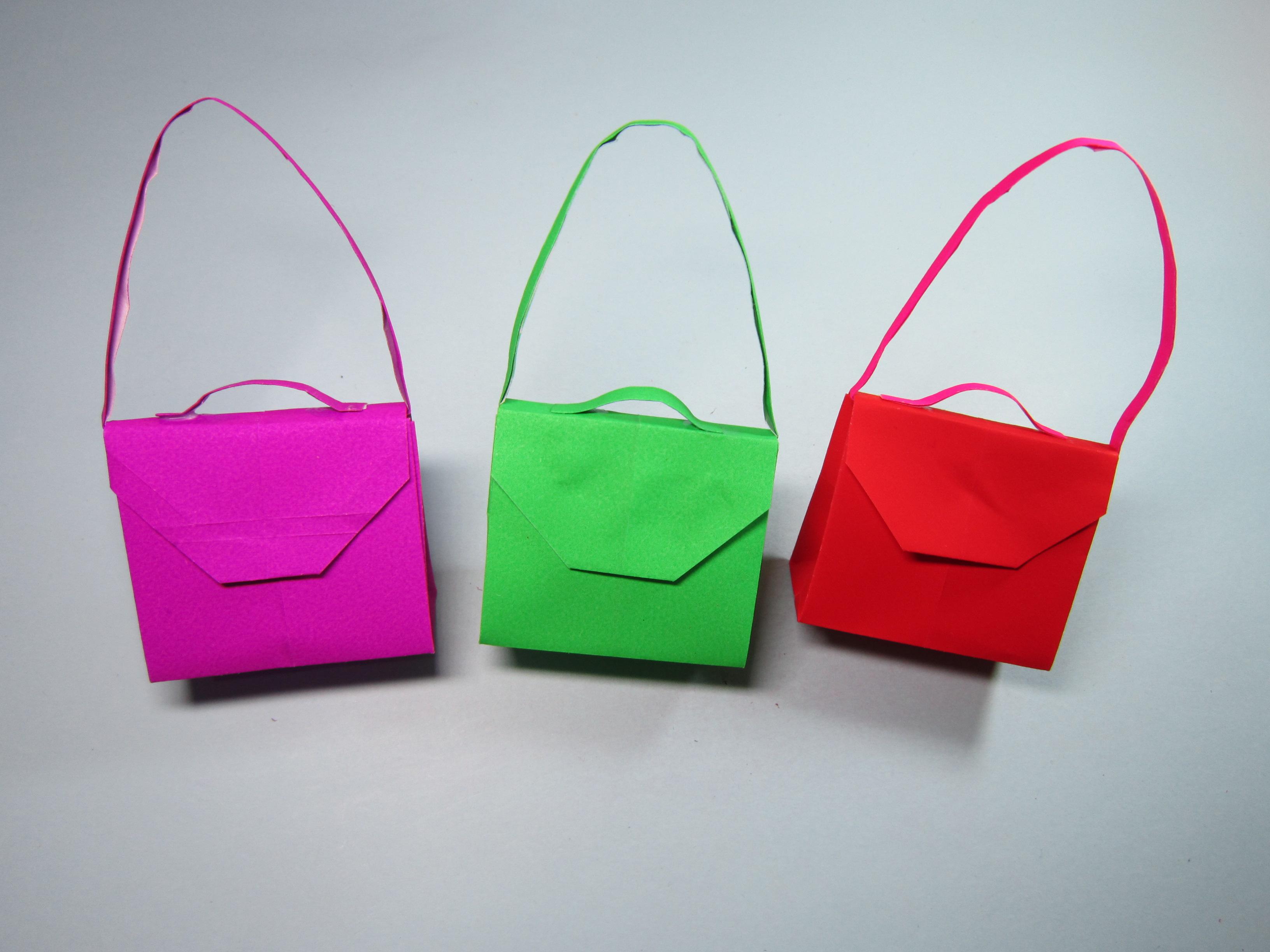 儿童手工折纸包包,简单又漂亮单肩包的折法