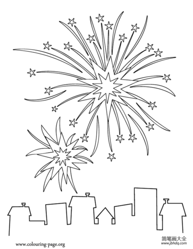 新年的烟火简笔画图片_节日简笔画-简笔画大全