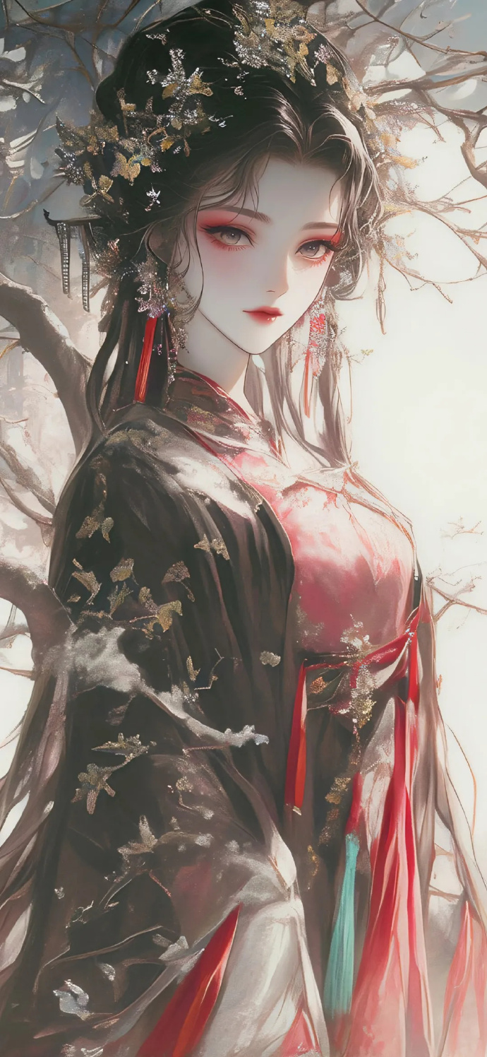 壁纸#古风美人插画壁纸分享|清冷孤绝