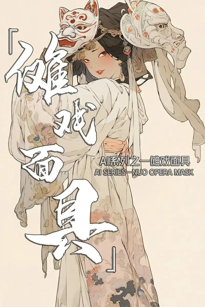 《傩戏面具》#古风 #国风古韵 #东方美学 #ai绘画 #水 - 抖音