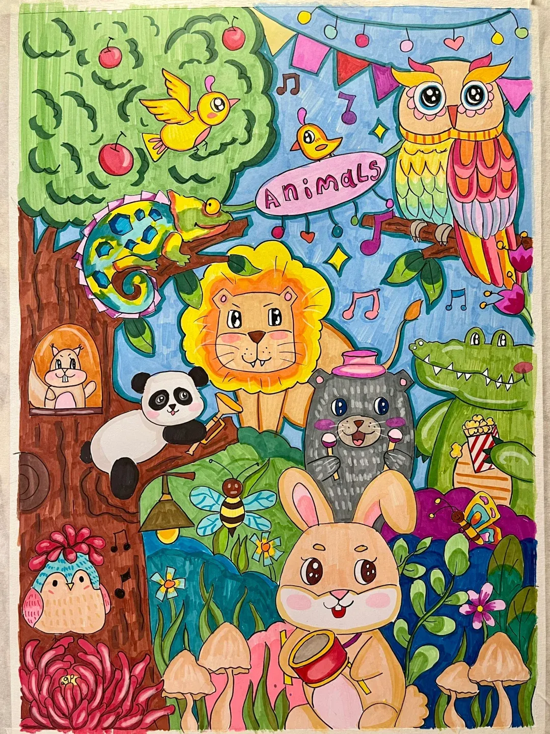 代画 森林动物狂欢节 原创绘画 尺寸4k