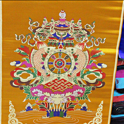 布藏式藏式风格门帘布料吉祥八宝十相自在图案面料家居佛堂装饰其他