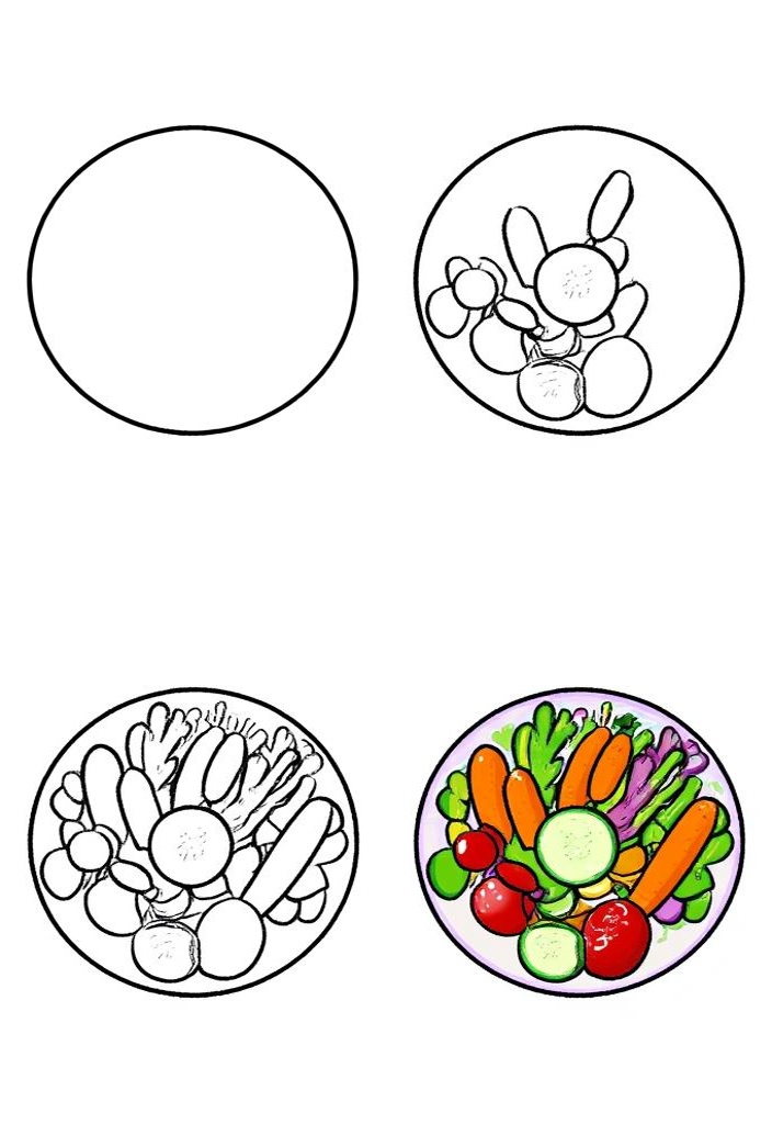 🥗蔬菜沙拉简笔画🎨