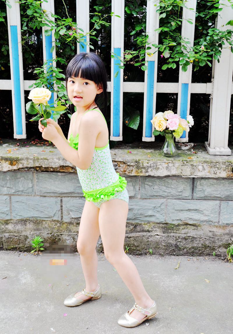 韩版小清新儿童泳衣 小碎花女童连体泳衣 小童泳装1-6岁