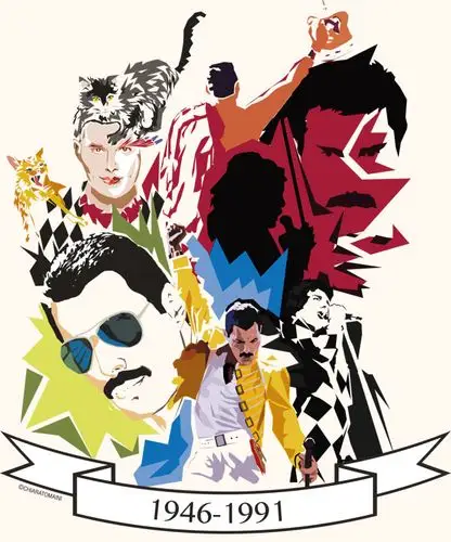 25张最美插画纪念freddiemercury皇后乐队主唱3