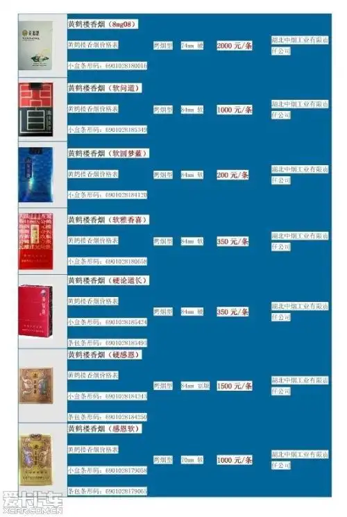 钻石香烟价格表图2017