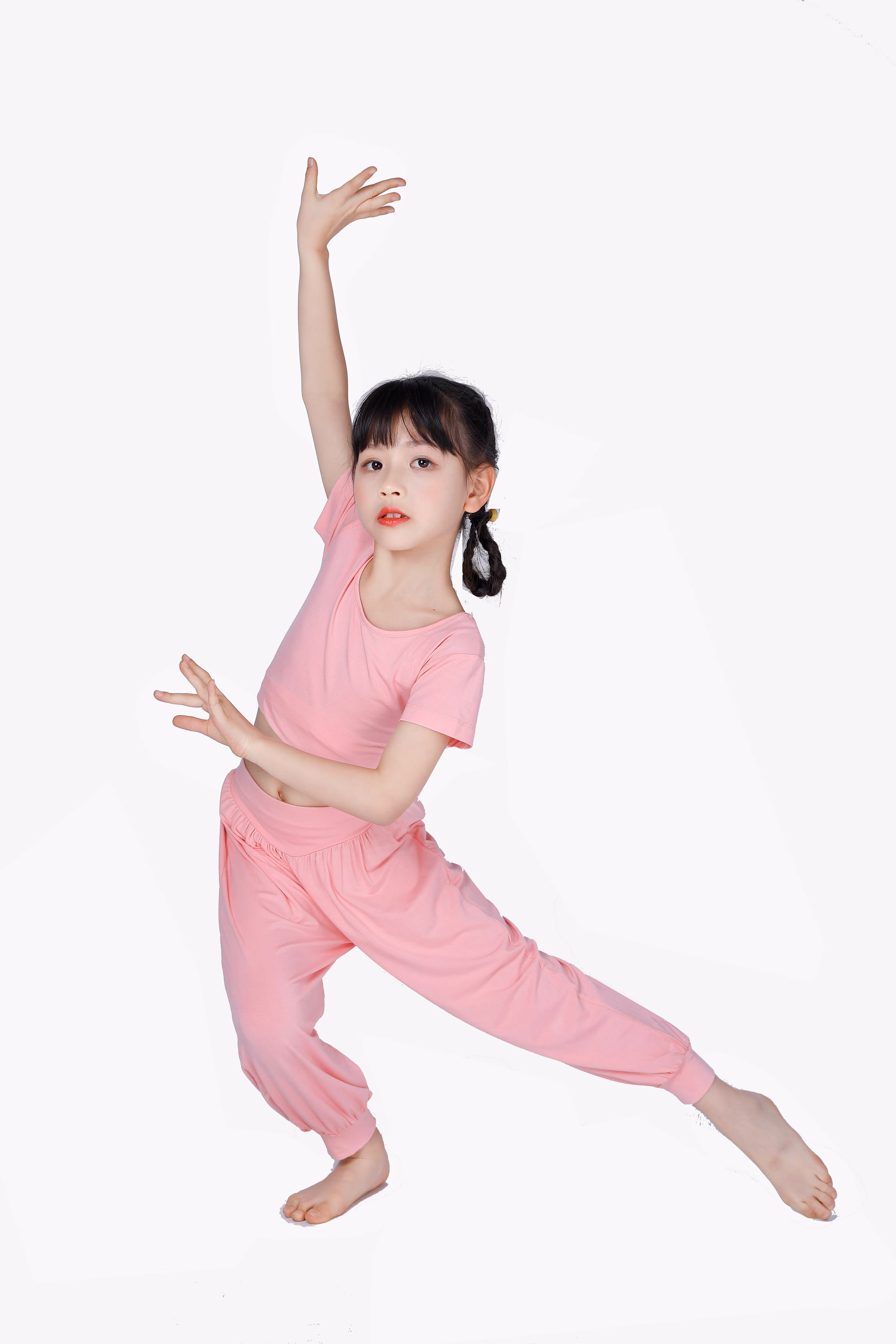 泰瑞格女童男童夏瑜伽服女孩练功服男孩舞蹈套装儿童拉丁舞夏中大童