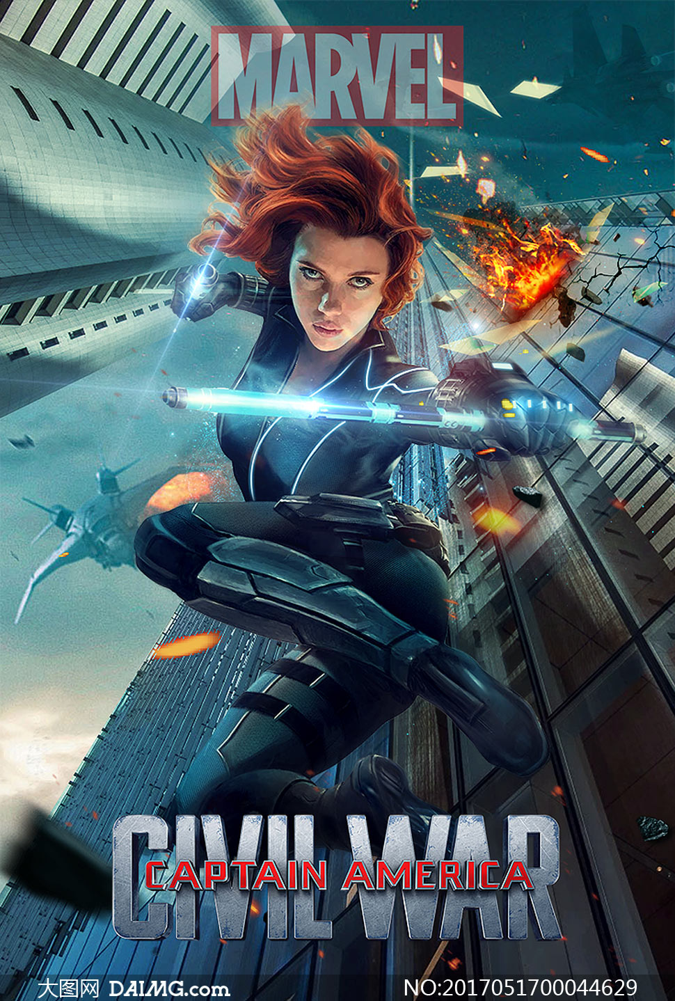 黑寡妇主题电影海报设计ps教程素材