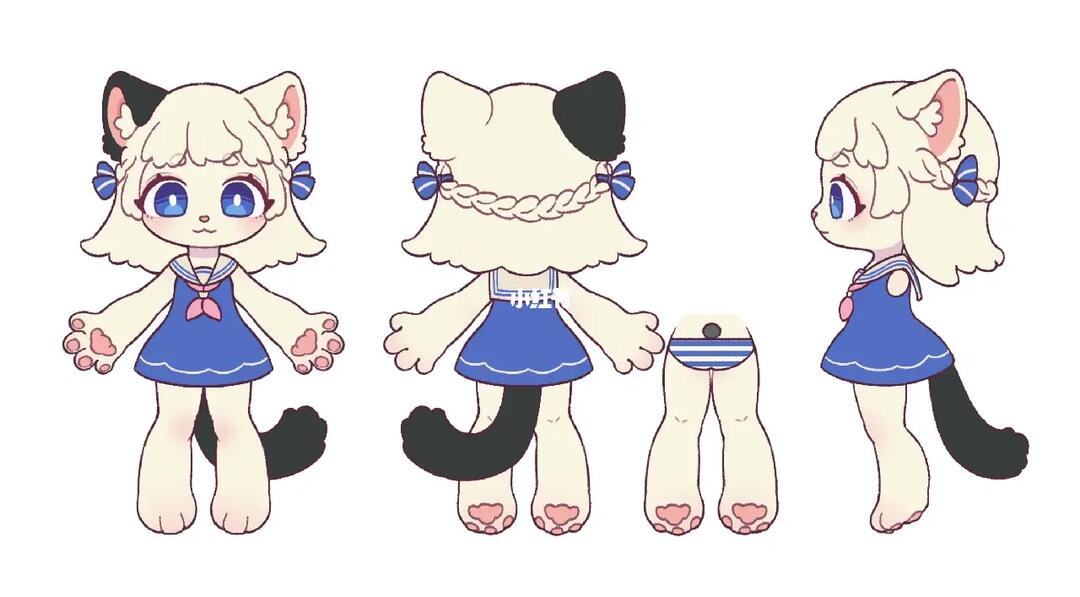 分享下小鱼的三视图和卡通渲染模型静态图78#卡通  #画画  #绘画