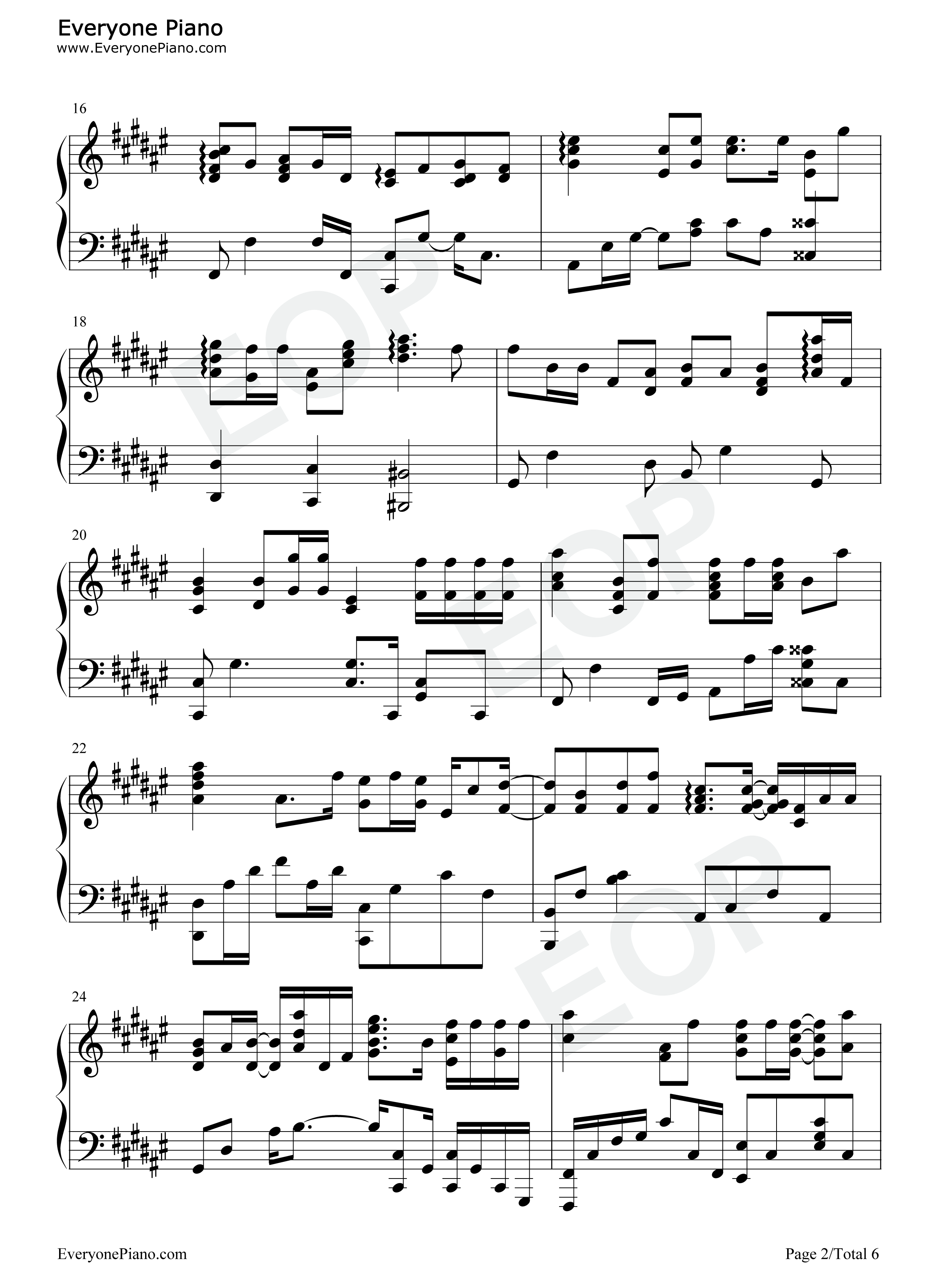 后来遇见他-胡66五线谱预览2-钢琴谱文件(五线谱,双手简谱,数字谱