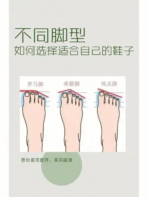 埃及脚,希腊脚和罗马脚[种草r]埃及脚大脚趾比其余4趾都要长,脚型成斜