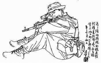 谁给我一张图片是一个军人端着枪要简单用来画手抄报的.急求啊