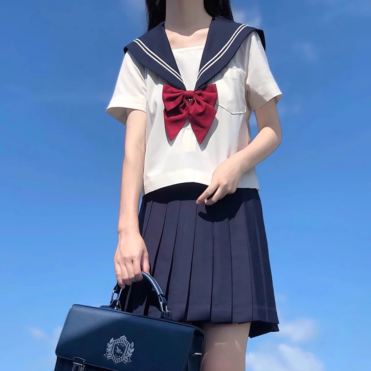 jk制服夏服日系水手服套装学院风水手装短袖衬衫百褶裙两件套装女