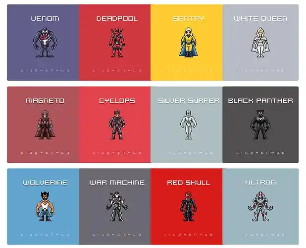 漫威超级英雄像素画