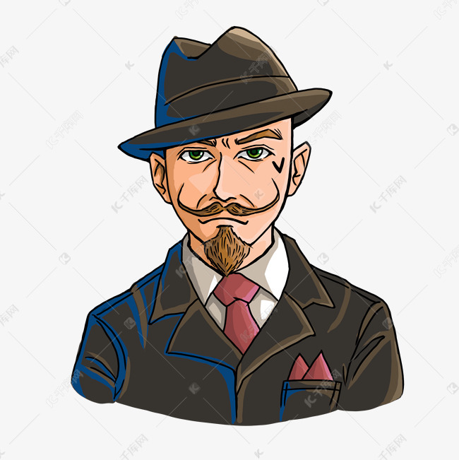 戴帽子的绅士免扣图