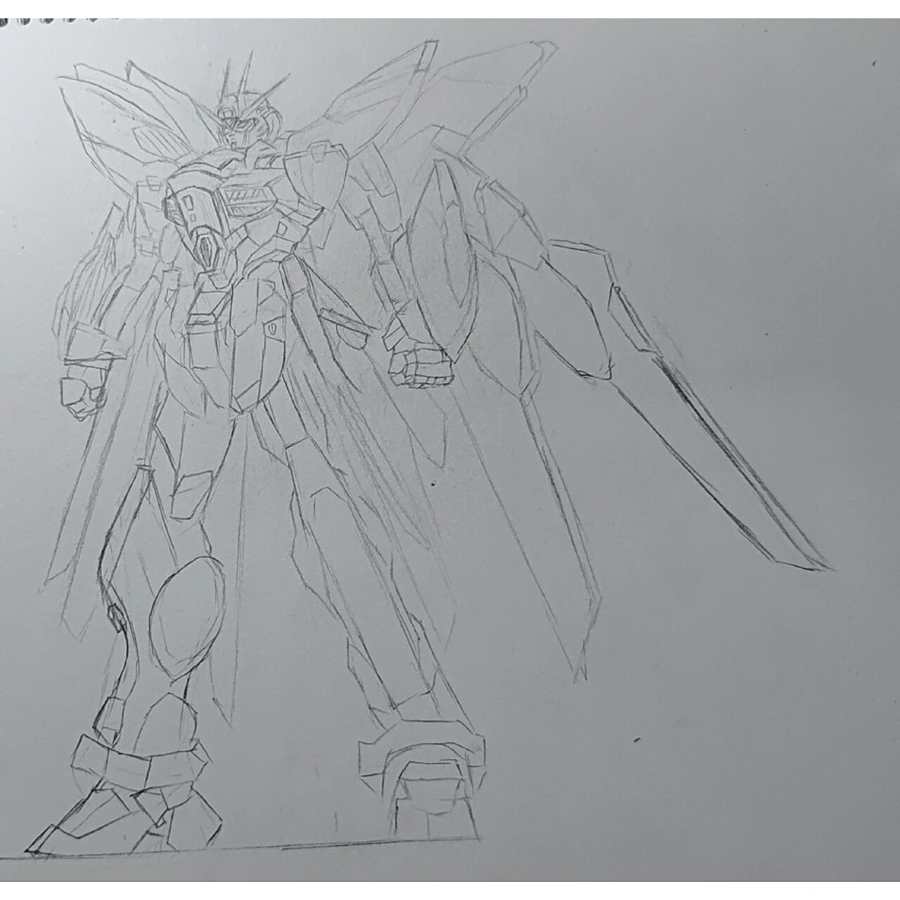 临摹的强袭自由,第一次画高达,太难了也!