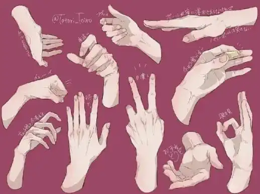 如何画好动漫人物的手手的绘制参考