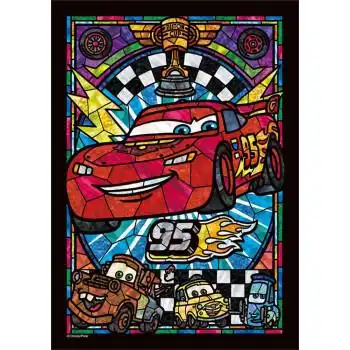 闪电麦昆拼图 现货 日本进口透明拼图 汽车总动员闪电麦昆 彩绘玻璃