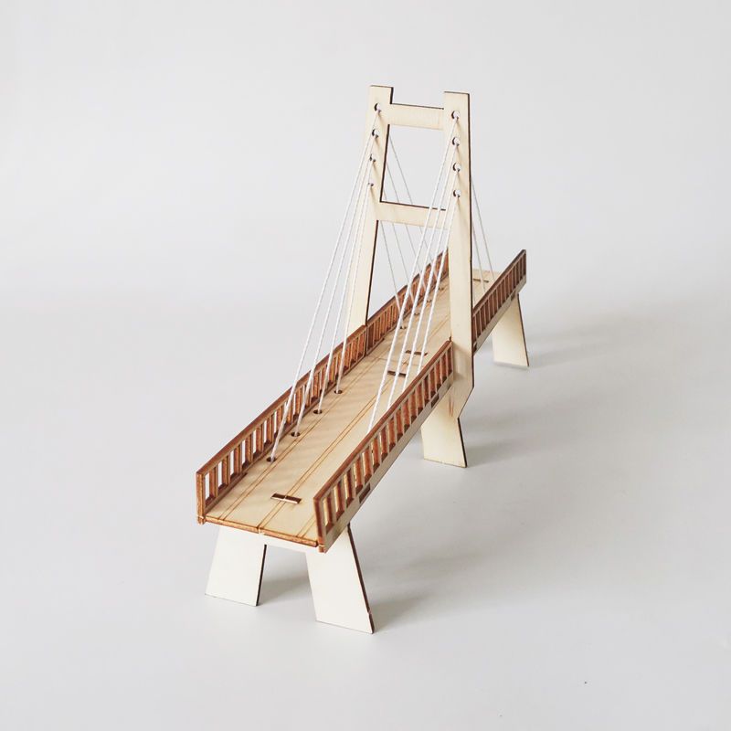 小学生玩具科学实验模型diy科技小制作斜拉桥儿童手工拼装材料包 材料