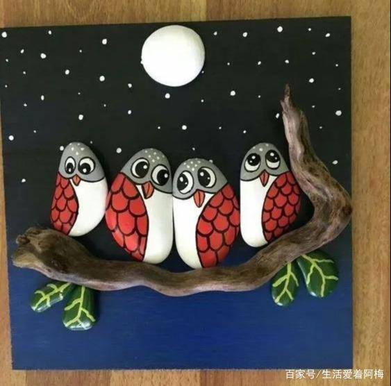 给石头涂色,画上表情,简单有趣的石头画,大人孩子都爱玩