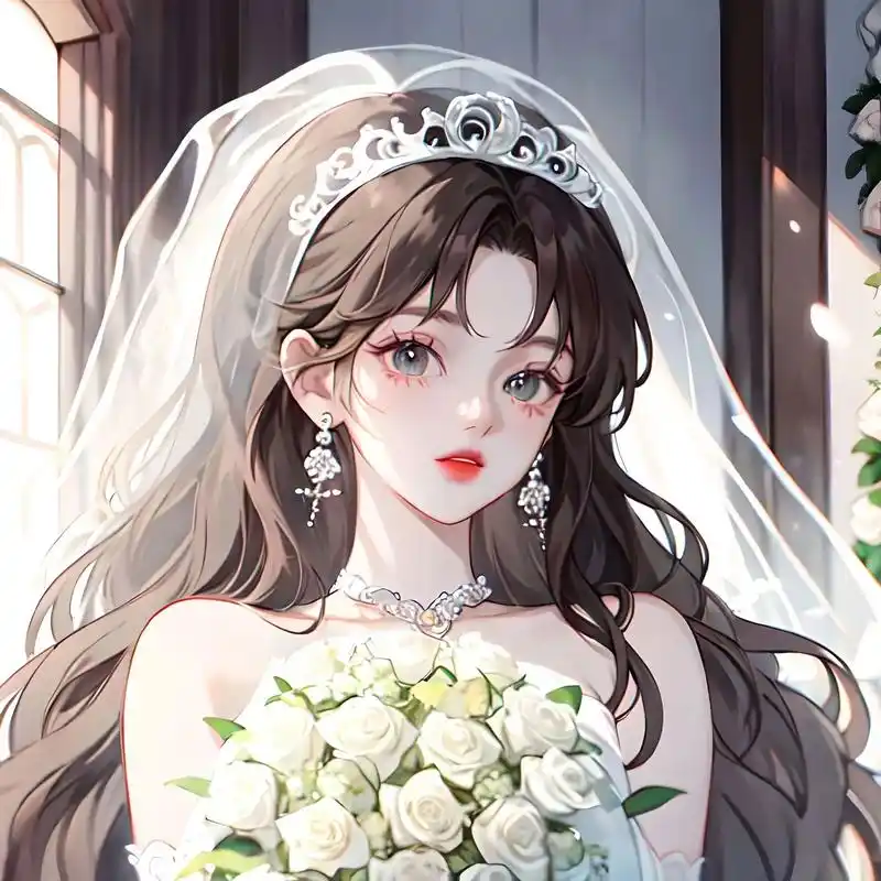 白色婚纱女头像#女生头像 #个性女头 #卡通 - 抖音