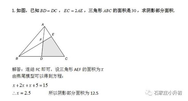 每日练2017小升初重难点系列燕尾模型