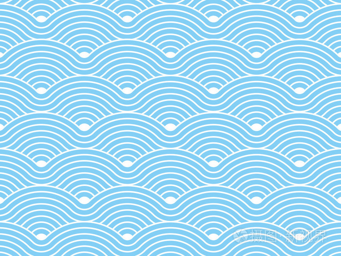 几何重复弯曲波浪花纹纹理背景.矢量图形图模板