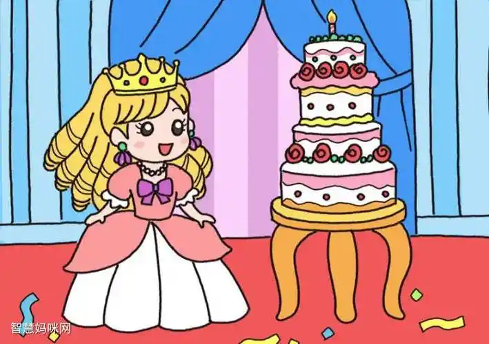 小公主的生日简笔画画法步骤