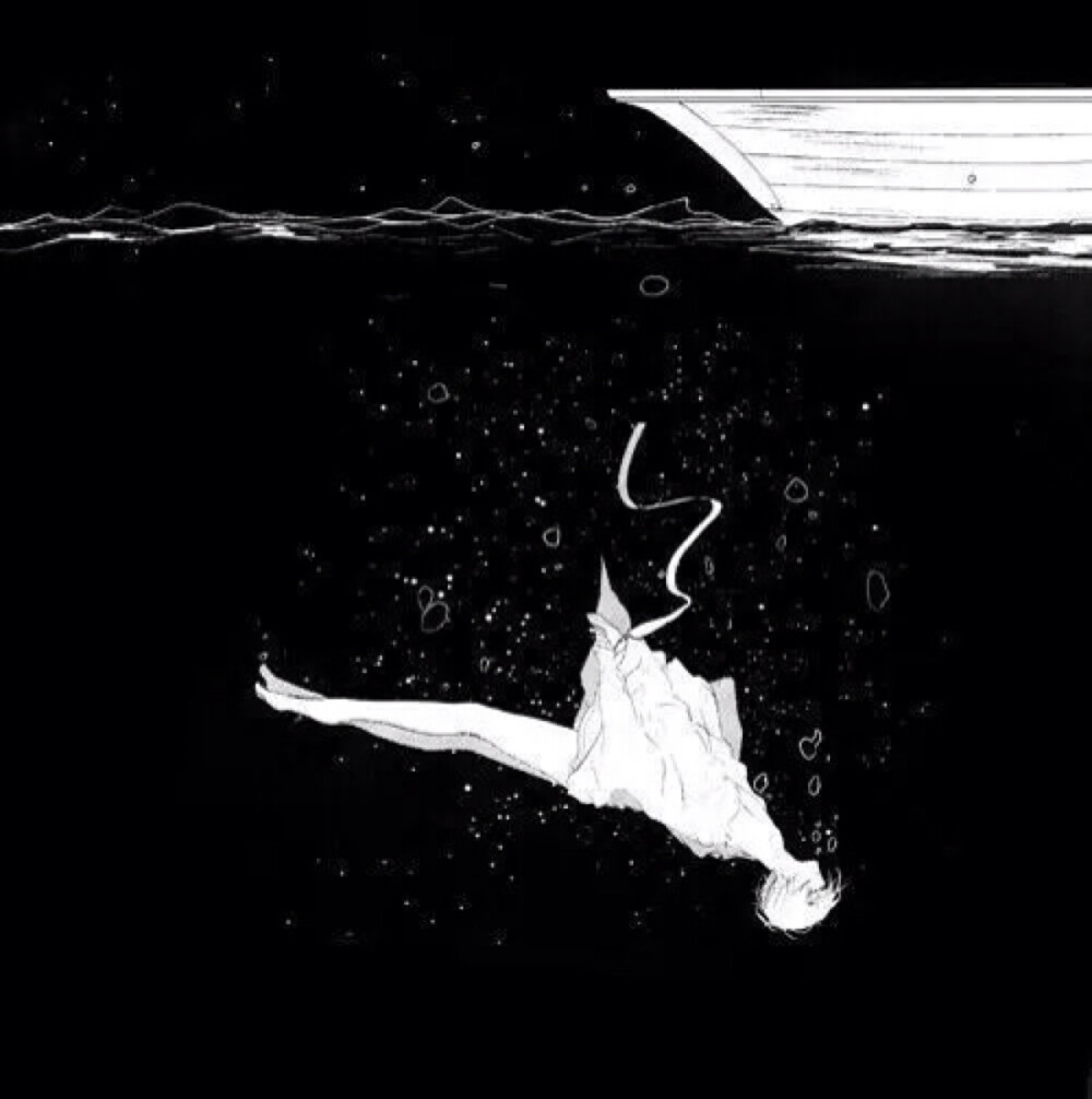 黑白线条系动漫头像壁纸绝望