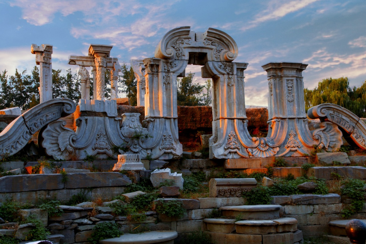 夕阳下的圆明园