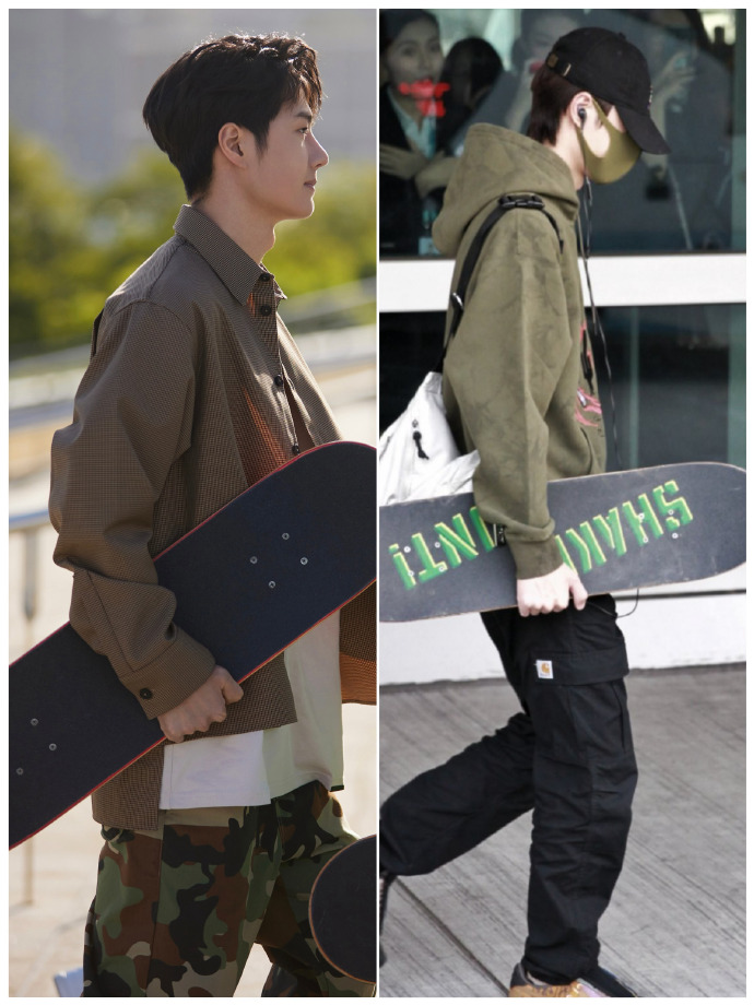 王一博终于玩滑板了##王一博