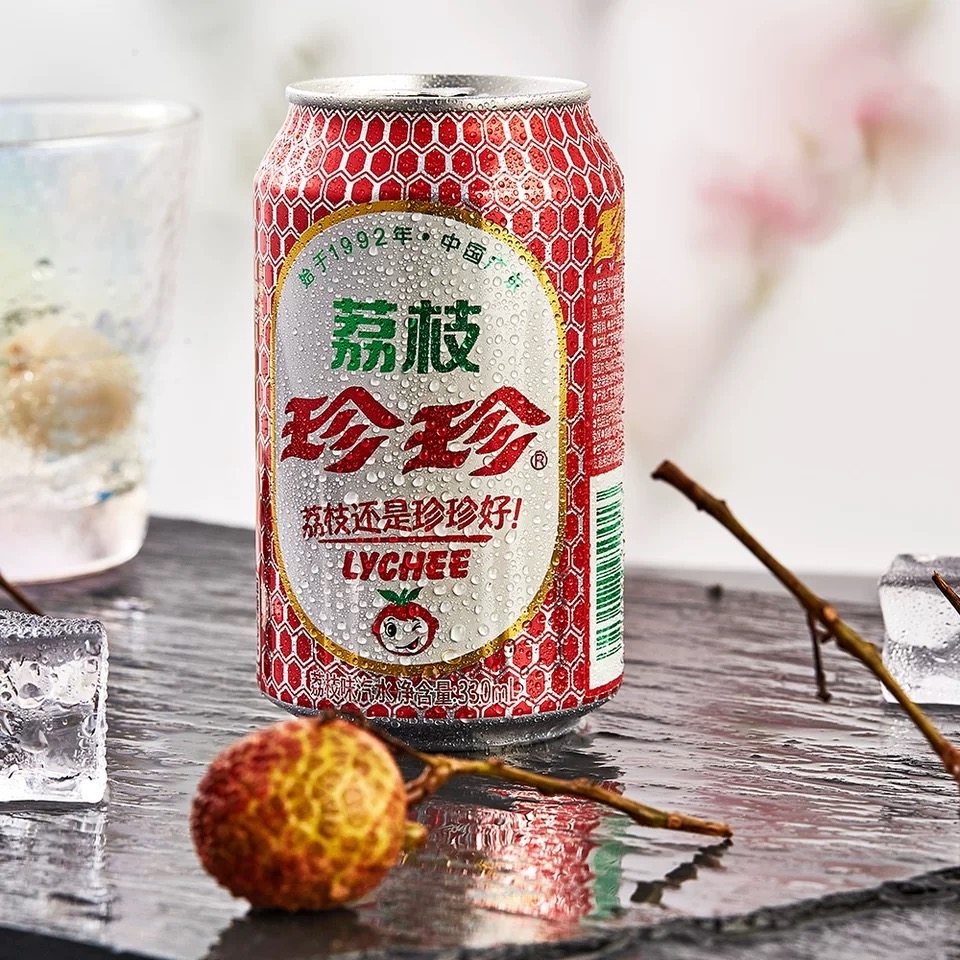 珍珍 荔枝味 碳酸饮料 330ml*24听 80,90后童年的味道