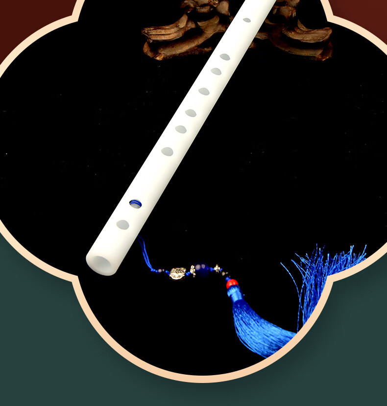 十里清波舒怀有机白玉笛子古风演奏横笛短笛便携成人初学学生入门乐器