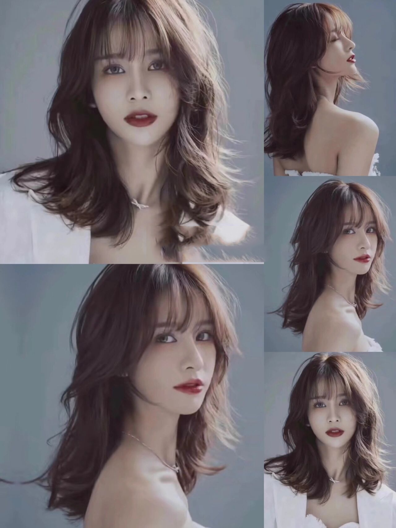 中长发烫发教科书99代表 女生可纯天然可欲中长锁骨发发型 发量