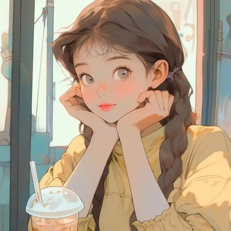 "我呢,永远明媚"#女生头像 #托腮女孩 #治愈系头像 - 抖音