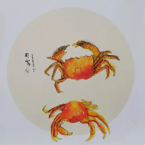螃蟹写生线描