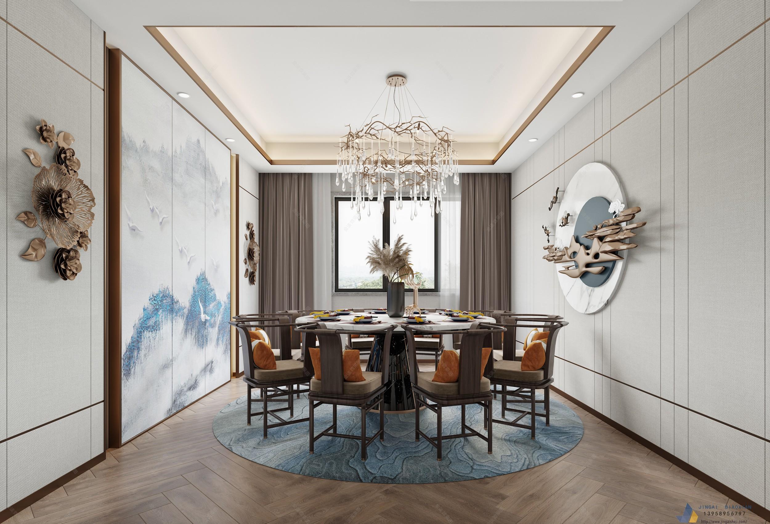 新中式客厅餐厅茶室