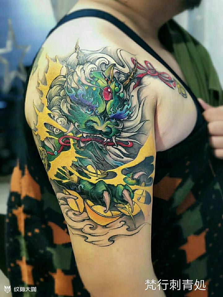 麒麟送子_纹身图案手稿图片_石泽的纹身作品集