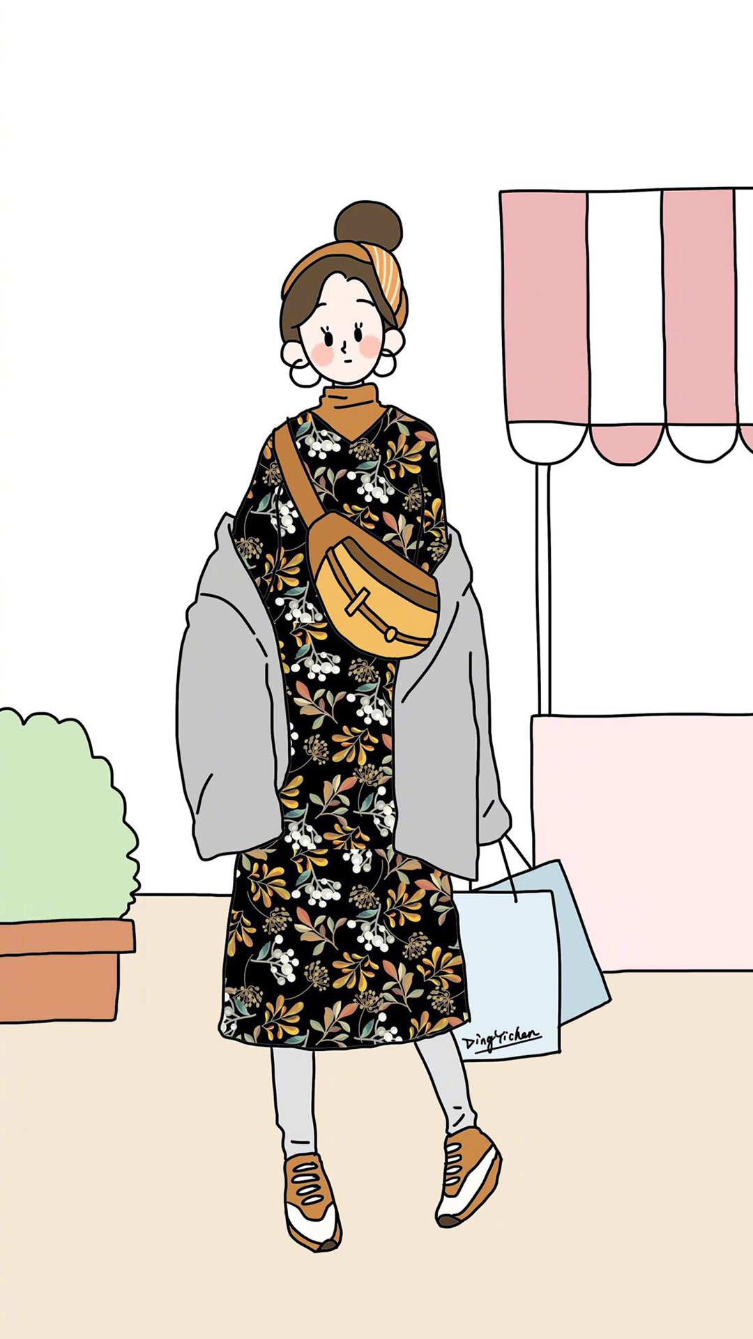 潮流美女穿搭高清手机壁纸图片