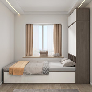 榻榻米床带衣柜图片