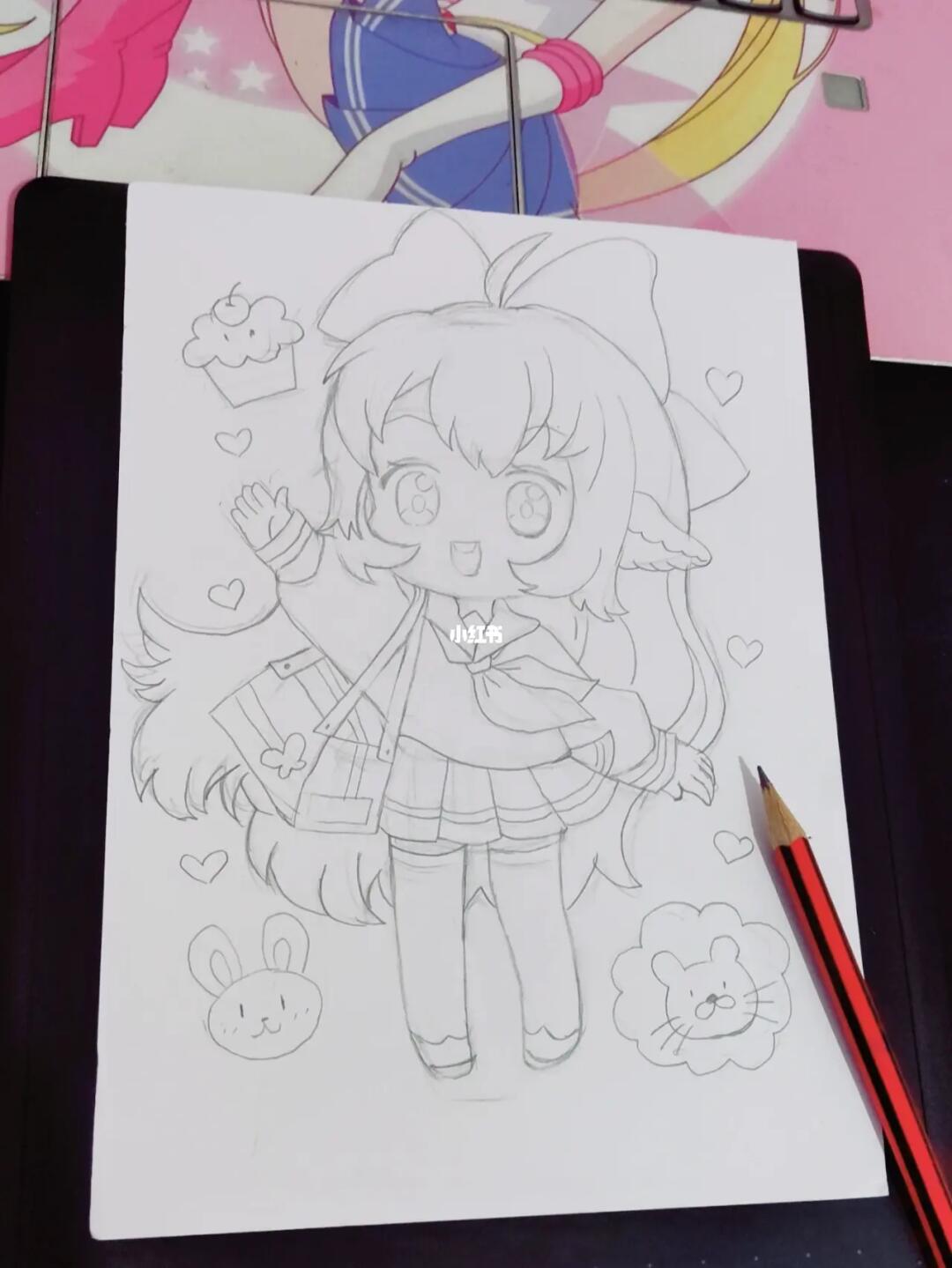 q版动漫人物线稿