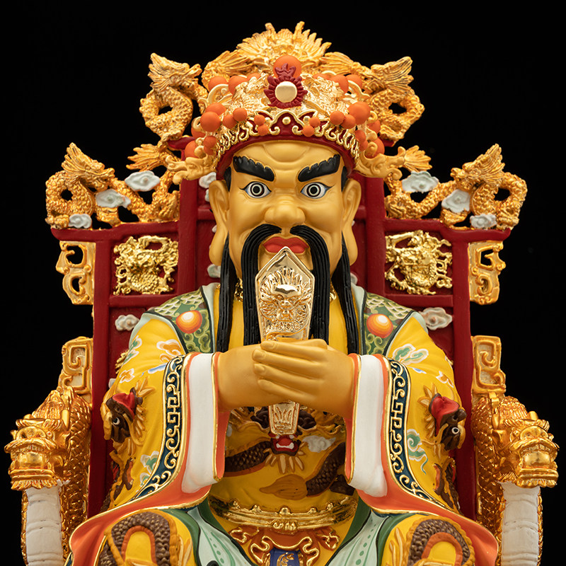 龙王广济菩萨佛像五台山五爷龙王爷王爷纯铜鎏金摆件