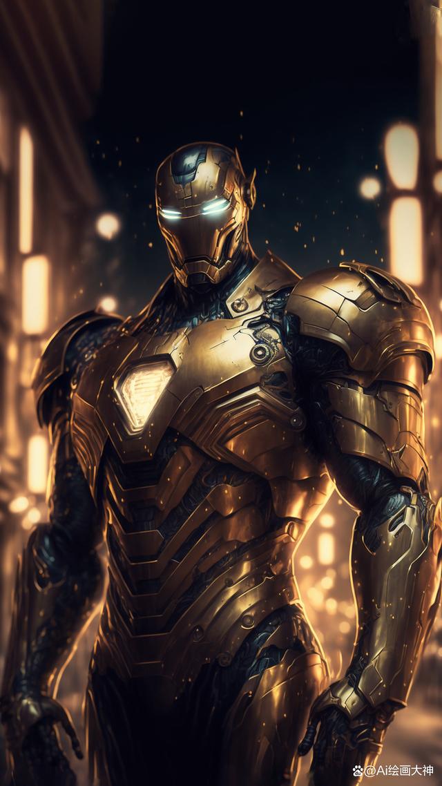 ai绘画创作,黑甲金盔的漫威超级英雄,有没有很帅,满分100你给几分?