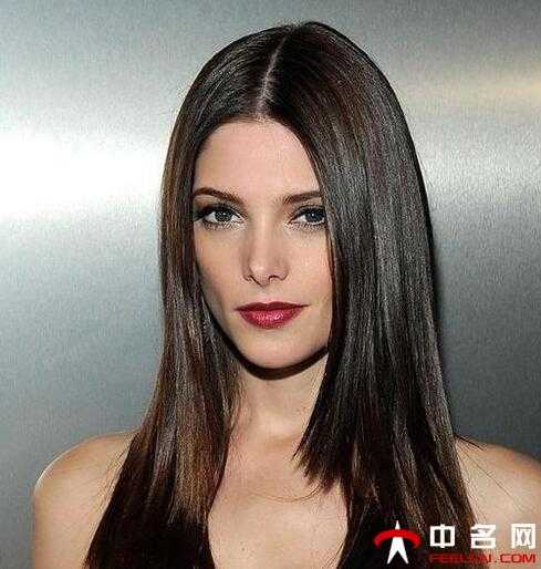 中分中长直发无刘海发型女好看还瘦脸